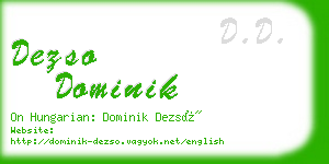 dezso dominik business card